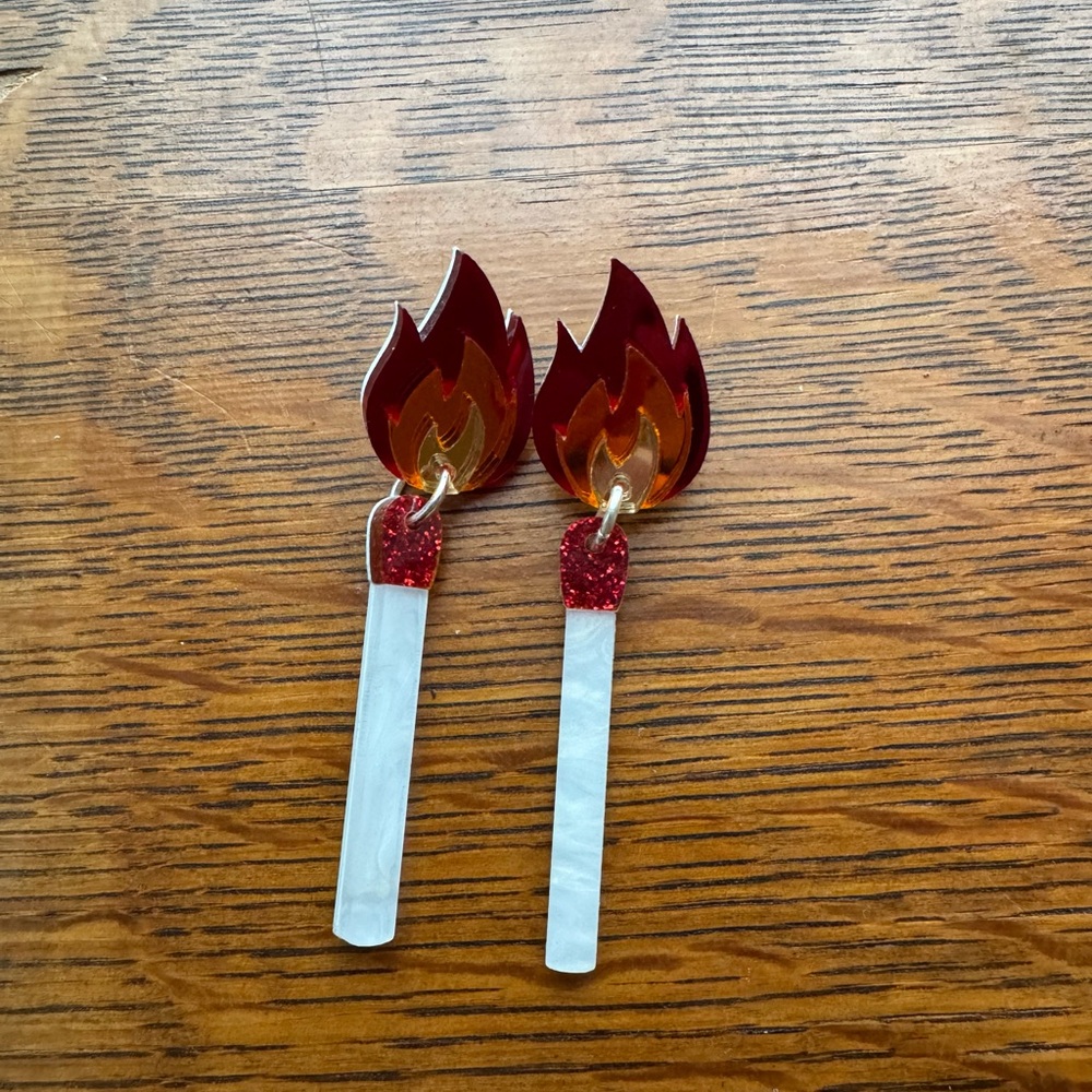 Acrylic Matchstick Earrings